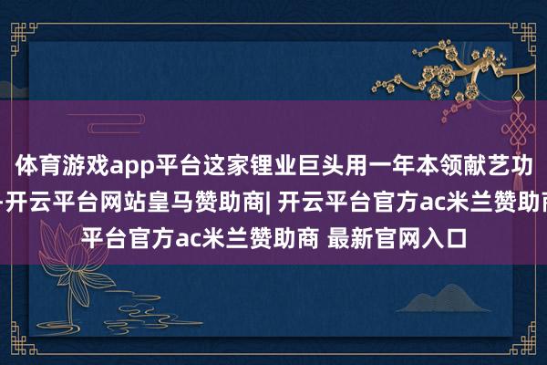 体育游戏app平台这家锂业巨头用一年本领献艺功绩“高空跳水“-开云平台网站皇马赞助商| 开云平台官方ac米兰赞助商 最新官网入口