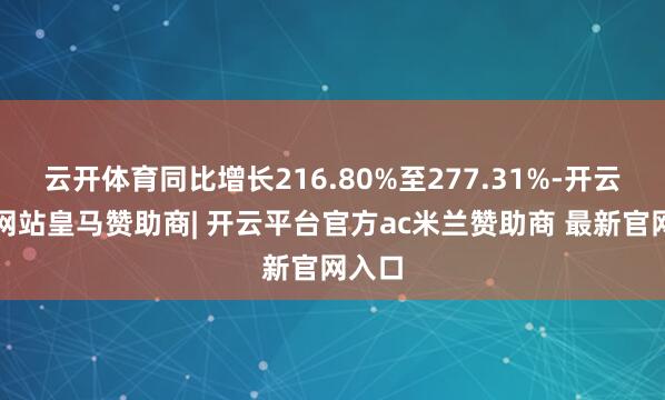 云开体育同比增长216.80%至277.31%-开云平台网站皇马赞助商| 开云平台官方ac米兰赞助商 最新官网入口