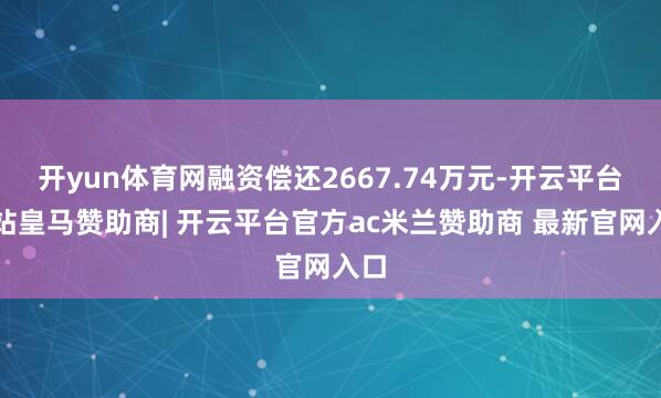 开yun体育网融资偿还2667.74万元-开云平台网站皇马赞助商| 开云平台官方ac米兰赞助商 最新官网入口